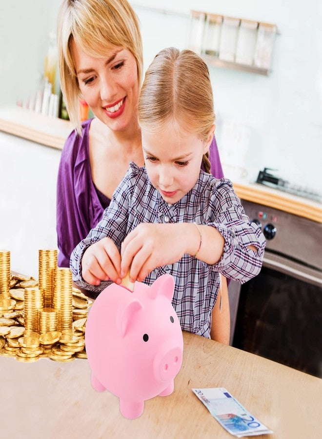 Rachan حصالة راشان الكبيرة على شكل خنزير للأولاد والبنات، حصالة نقود بلاستيكية غير قابلة للكسر على شكل خنزير، حصالة عملات معدنية مقاومة للكسر للأطفال، هدايا عملية لأعياد الميلاد والمناسبات (لون وردي) - Image 2